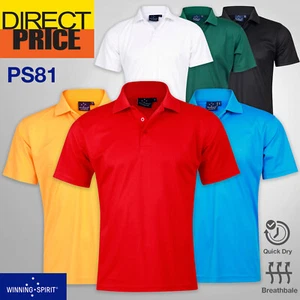 Verve Polo Shirts Men's CoolDry Soild Colour Short Sleeve Casual Sport PS81 - Picture 1 of 17