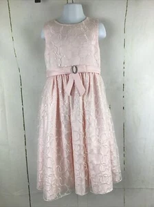 Cinderella Girl’s Pink Embroidered Bejeweled Sleeveless Ties In Back Dress Sz. 6 - Picture 1 of 16