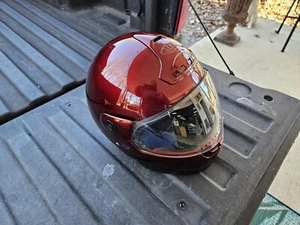 ZEUS 3/4 OPEN FACE MOTORCYCLE + ATV + SCOOTER HELMET / FACESHIELD Marroon, Small - Picture 1 of 4