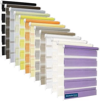 Doppelrollo Klemmfix ohne Bohren Fensterrollo Seitenzugrollo Rollos Duorollo - Bild 1 von 2