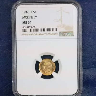 1916 G1$ McKinley Commemorative Gold 1$ - NGC MS64 - Image 1 of 4