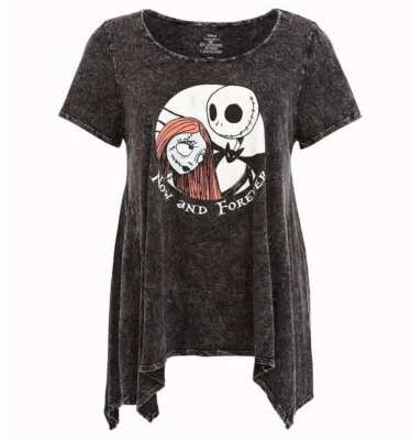 Disney TORRID Jack The Nightmare Before Christmas Sharkbite Tunic Tee Shirt New - Image 1 of 3
