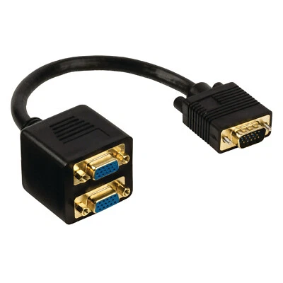 Valueline VGA SVGA Y-Adapterkabel Splitter PC Monitor TFT Verteiler 2* Buchse - Bild 1 von 3