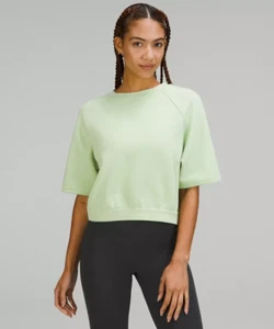 Pre-Owned Lululemon Cropped Crew Cotton blend fleece Sweatshirt US4 - Picture 1 of 7