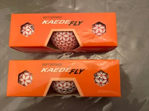 2 (3er-Pack) Kaede Fly Golfbälle - weiche Distanz rosa/weiß Kaedefly Grübchen - Bild 1 von 3