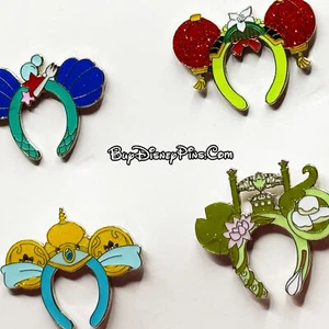 Juego de diademas para orejas de princesa Disney Arial Mulan Jazmín Tiana ¡Juego de 4 prendedores! - Imagen 1 de 7