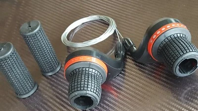 Gripshift Shifters + GRIPS (PAIR) 3x7s Twist Grip Mountain Bike Gear Levers NEW● - Image 1 of 3