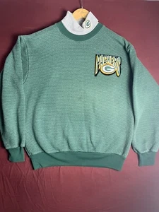 Vintage Green Bay Packers 1990S Green Sweater With Gray Turtleneck - Picture 1 of 8
