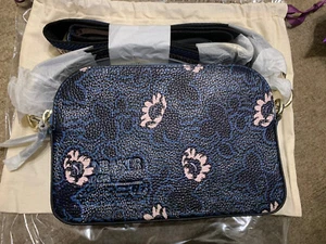 Bnwt NEW TED BAKER Darlino Graphic Floral Leather Crossbody Camera Bag in Blue - Picture 1 of 8
