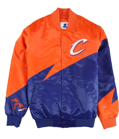 STARTER Mens Cleveland Cavaliers City Edition Varsity Jacket, Orange, Medium Cover