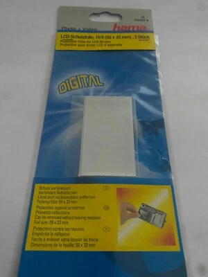 Hama 3 x LCD Display Screen 59 x 33mm Foil Screen Protector for Camera DSLR Etc - Image 1 of 3