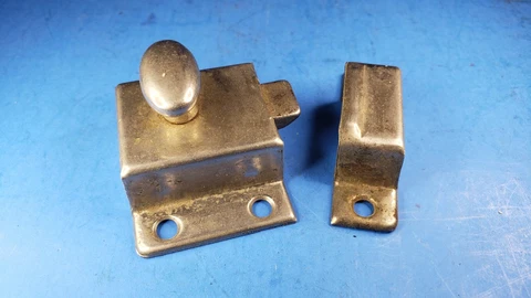 Vintage Cabinet Turn Twist Latch Catch Lock Spring Chrome Plated Cover