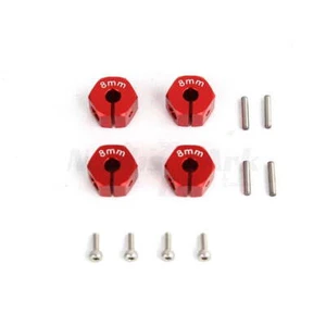 Wheel Hex Hub 8mm 12mm Aluminium Alloy Red RC Car Truck - Picture 1 of 1