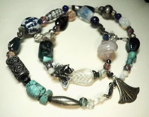 RARE VINTAGE STUNNING EXOTIC BEAD COLLECTION NECKLACE ONE-OF-A-KIND WEAR OR DYI - Picture 1 of 7