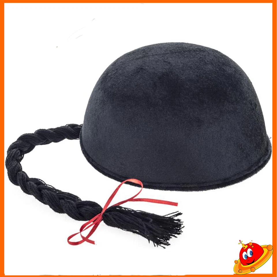 Cappello Coppola treccia Cinese Orientale Travestimento Party Carnevale  - Immagine 1 di 1