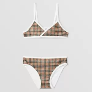 Burberry Girls Crosby Micro Vintage Archive Beige Check Two Piece Bikini Set - Picture 1 of 5
