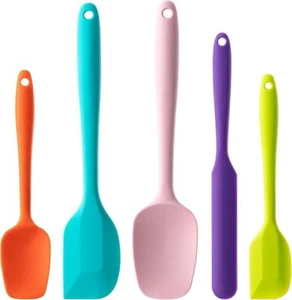 Silicone Spatula Set, 5 Piece Food Grade Rubber Spatulas for Baking - Picture 1 of 6
