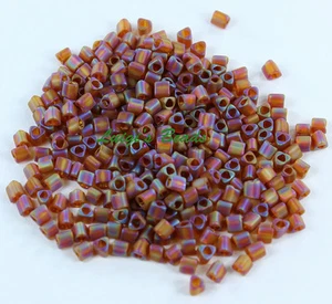 11/0 Triangle TOHO Glass Seed Beads #177F-Trans-Rainbow-Frosted Smoky Topaz 10g - Picture 1 of 1