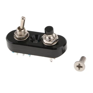Motorbike Handlebar Double Control Start Horn Button & Toggle for Black - Picture 1 of 7