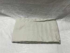 100% Egyptian cotton queen gray striped flat sheet ONLY - Picture 1 of 5