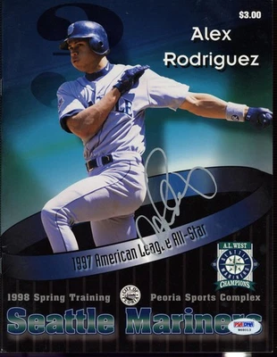 Alex Rodriguez 1998 Spring Training Program Signed Auto PSA/DNA Marine ID:473103 - Image 1 of 2