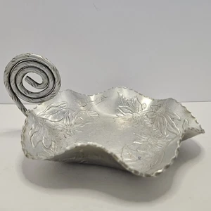 Vintage Ferber & Slevin handgeschmiedete Aluminium Blumen Schale 1701 Rollgriff - Bild 1 von 14