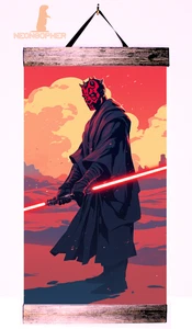 Pergamino de pared de lona personalizado 12"x18" Star Wars Darth Maul madera maciza ws25 - Imagen 1 de 2