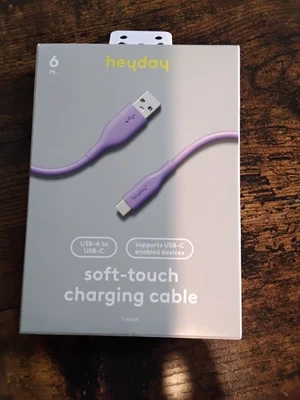 Heyday 6ft USB-A to USB-C Cable Soft Touch-Purple - Image 1 of 4