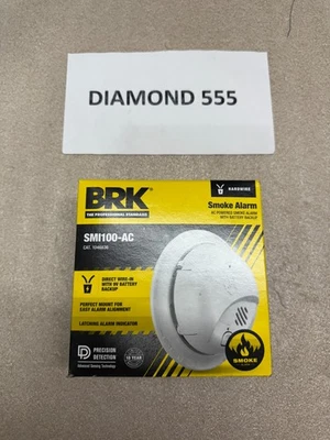BRK Hardwire w/Battery Backup SMI100-AC Ionization Smoke Alarm O3 2639