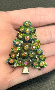 VINTAGE WASSERMELONE MARGARITA RIVOLI KRISTALL WEIHNACHTSBAUM ANSTECKNADEL BROSCHE LESEN - Bild 1 von 11