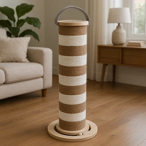 Cardboard Cat Scratching Tower – Vertical Scratch Post with Toy Track - Picture 1 of 9