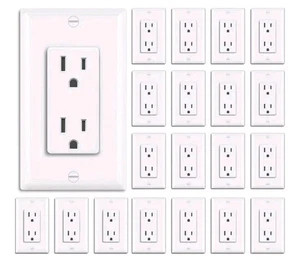 BESTTEN 20 Pack 15 Ampere Decoratore Presa da Parete, Antimanomissione, - Foto 1 di 8