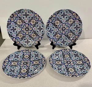 "Juego de cuatro platos de melamina Vera Bradley Lisboa medallón 9""" - Imagen 1 de 7