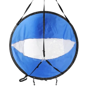 108 Cm Foldable Transparent Window Canoe Sail And Storage Bag Blue And White - Picture 1 of 8