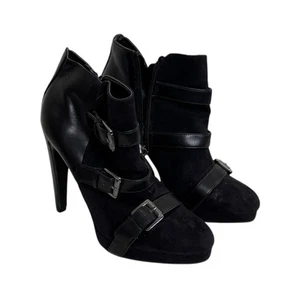Sam & Libby Damen-Booties schwarz Schnalle spitz zulaufend Absatz Stiletto 7 - Bild 1 von 11