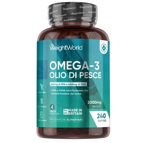 Omega 3 Olio di Pesce da 2000mg, 660mg EPA e 440mg DHA, Integratore Omega3 Fish - Foto 1 di 7