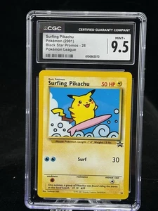 Surfing Pikachu #28 Black Star Promo Pokemon League 2001 CGC 9.5 ⚡️ 🌊 - Picture 1 of 2