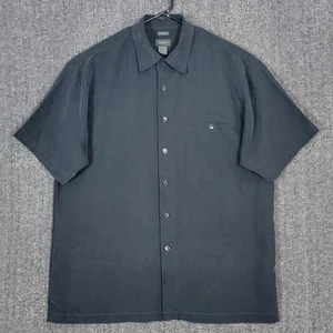 Camisa Bruno Para Hombres Grande Negra Manga Corta Gamuza Microfibra Abotonada Informal Top - Imagen 1 de 13