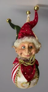 Weihnachtselfe runder Narr 10" Ornament EUC - Bild 1 von 8