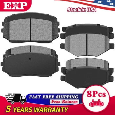 Pastilhas de freio dianteiras e traseiras de cerâmica para 2011 2012 2013 2014 Ford Edge Lincoln MKX - Imagem 1 de 4