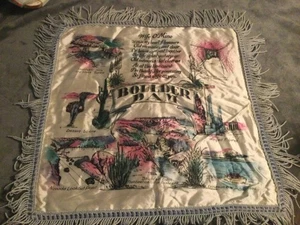 Vintage, sehr selten, Souvenir Boulder Dam (jetzt Hoover Dam) Seidenkissenbezug. 40er Jahre KOSTENLOSER VERSAND - Bild 1 von 6