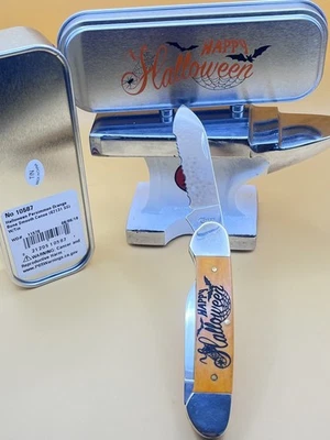 Case XX USA 2019 Halloween Persimmon Orange Smooth Bone Canoe Knife (1 of 350) - Image 1 of 4