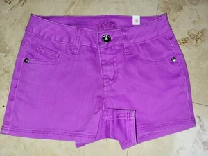 NEW girl's sz 10 10S Justice purple denim jean shorts NWT - Picture 1 of 2