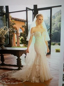 Casablanca Bridal Wedding Dress 2376- FREE  Veil FREE Shipping  - Picture 1 of 4