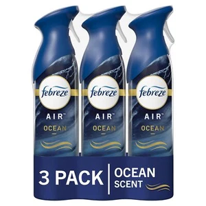 Febreze Deodorante Ocean 8,8 Oz Confezione da 3 Profumi Ninfea Zenzero Hinoki - Foto 1 di 8