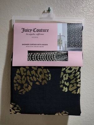 CORTINA DE DUCHA JUICY COUTURE CON GANCHOS 70 X 72 NEGRA CON CORAZONES CORTINA DE DUCHA Foto 1 de 4