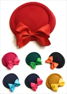 Big Bow Píldora Sombrero de Boda Damas Cabezal Fieltro Hatinador Clips Fascinador - Imagen 1 de 25