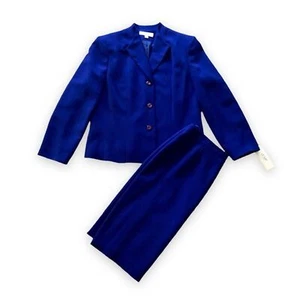Le Suit Galaxy Blue Blazer & Skirt Set NWT Size 16 Careerwear Professional - Picture 1 of 10