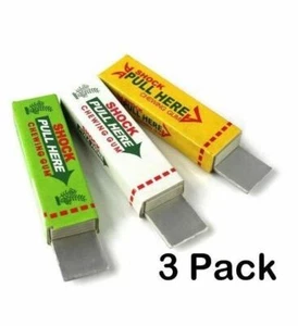 3 Pcs of Shocking Gum - Electric Shock Novelty Bubble Gum Prank Gag Trick - Picture 1 of 1