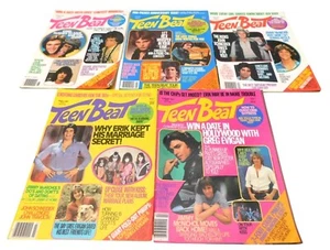 5 Vintage 1980 Teen Beat Magazines Lot KISS John Schneider Erik Estrada Evigan - Imagen 1 de 5